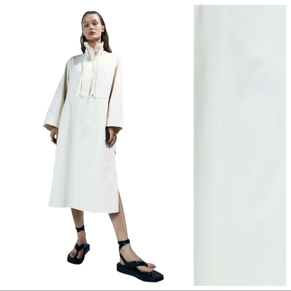 Zara Dresses & Skirts - NWT. Zara Cream Limited Edition Parka Midi Dress. Size S.